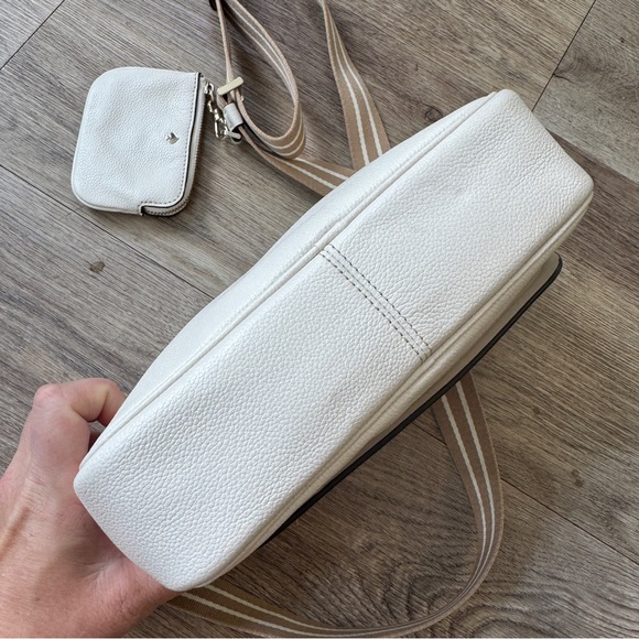 Kate Spade Rosie Pebbled Leather Cream Crossbody Small Flap Camera Bag striped - Picture 5 of 14